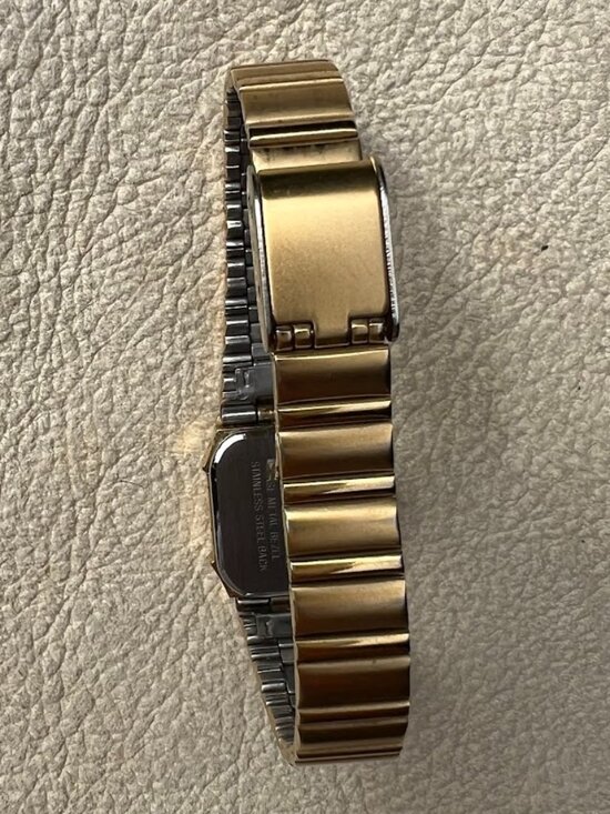Vtg Oscar De La Renta Watch Women 19mm Gold Tone Diamond Octagon